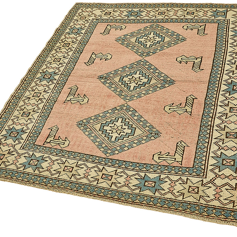 El Dokuma Vintage Halı - 142 cm x 167 cm - K0090993