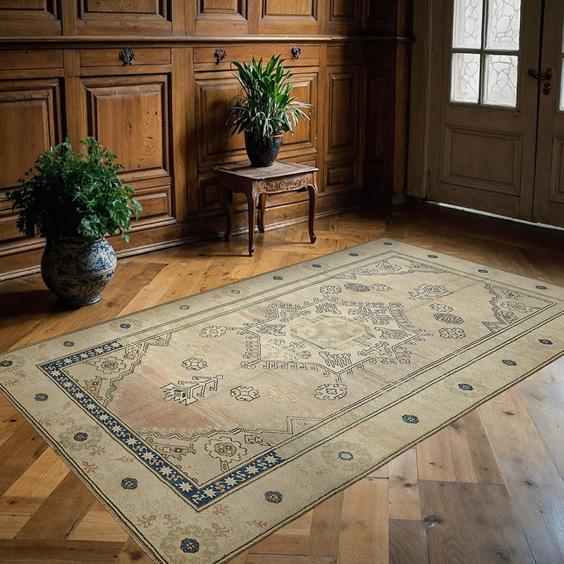El Dokuma Vintage Halı - 142 cm x 227 cm - K0090998