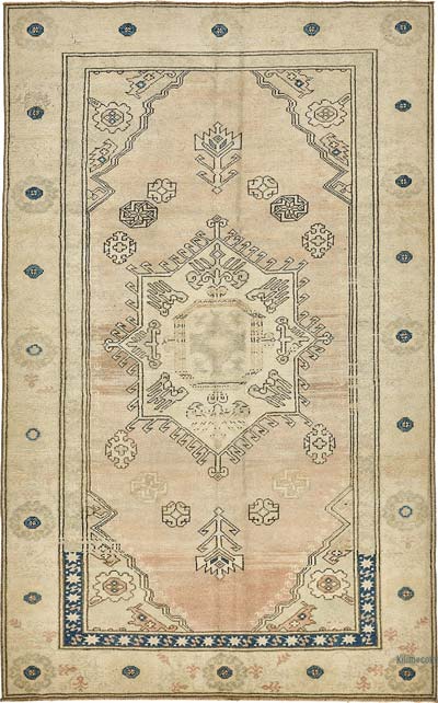 Alfombra Vintage Turca Anudada a Mano - 142 cm x 227 cm