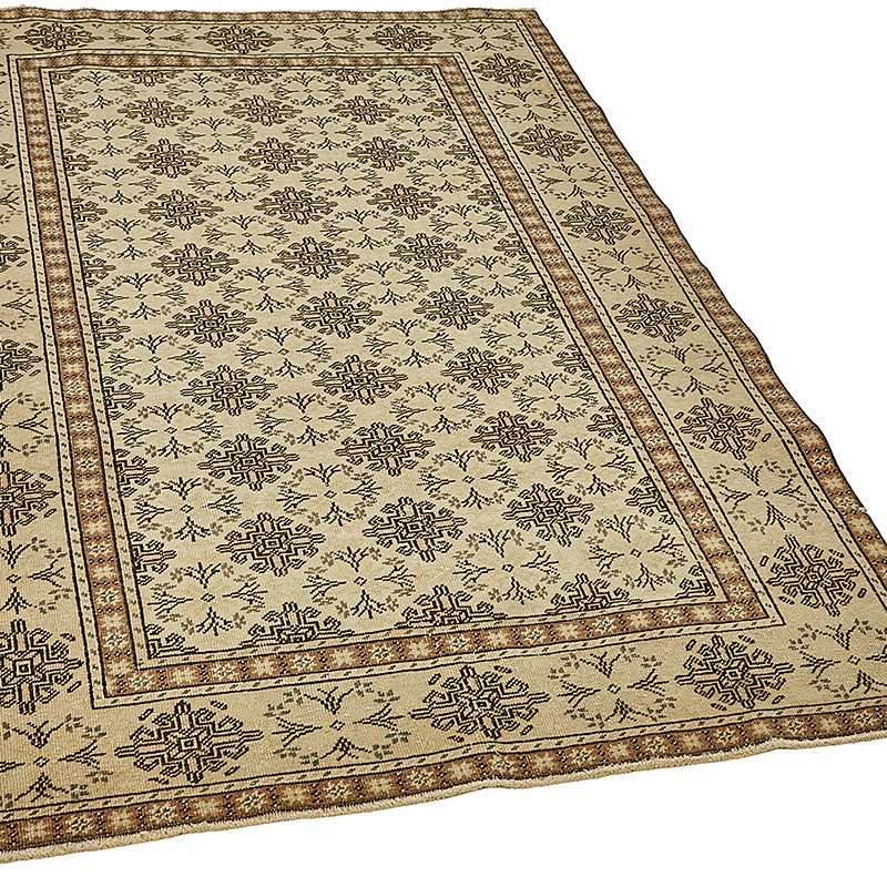 Alfombra Vintage Turca Anudada a Mano - 118 cm x 175 cm - K0090999