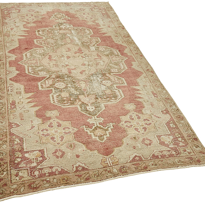 Alfombra Vintage Turca Anudada a Mano - 136 cm x 240 cm - K0091001