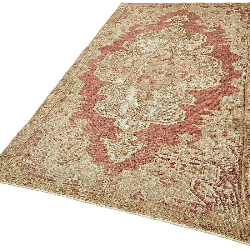 Alfombra Vintage Turca Anudada a Mano - 136 cm x 240 cm - K0091001