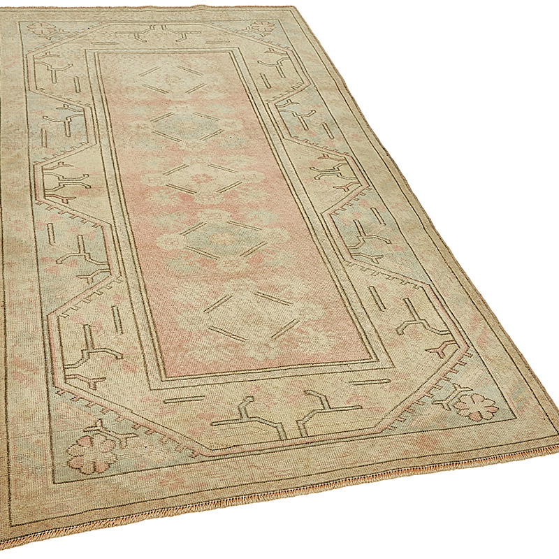Vintage Turkish Hand-Knotted Rug - 4' 1" x 7'  (49" x 84") - K0091003