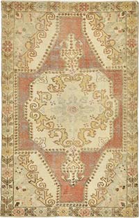 Alfombra Vintage Turca Anudada a Mano - 136 cm x 213 cm