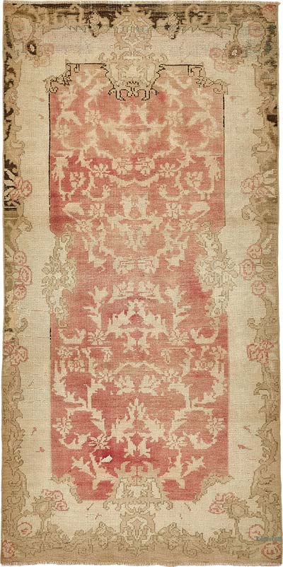 El Dokuma Vintage Halı - 106 cm x 212 cm