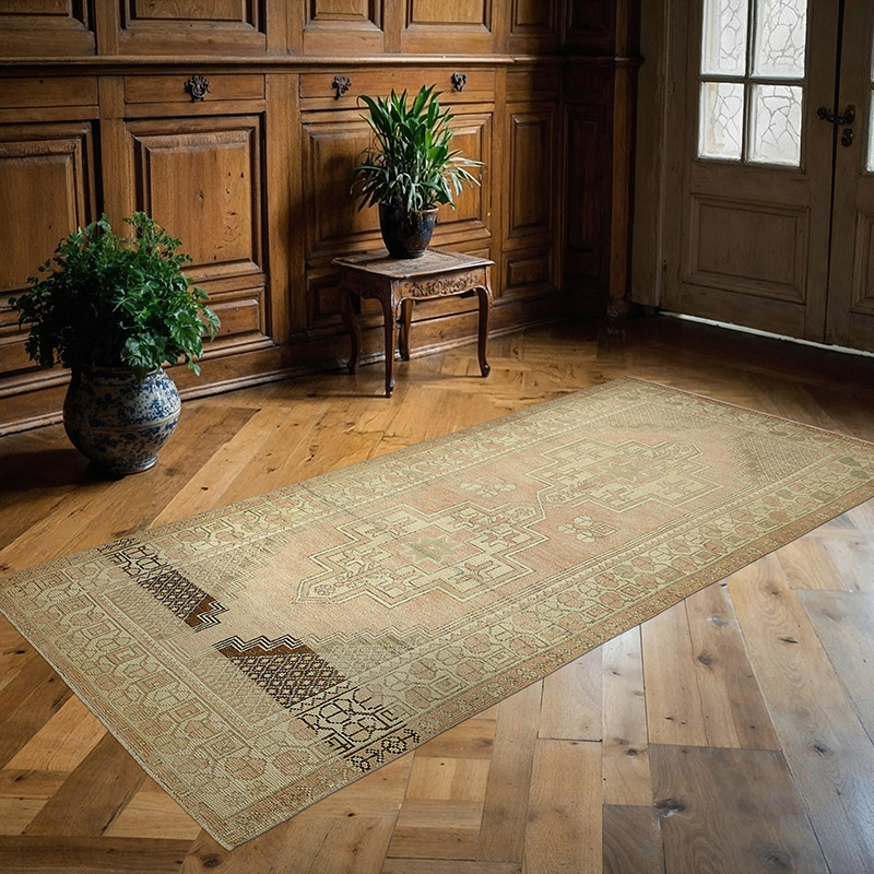 Vintage Turkish Hand-Knotted Rug - 4'  x 8' 2" (48" x 98") - K0091010