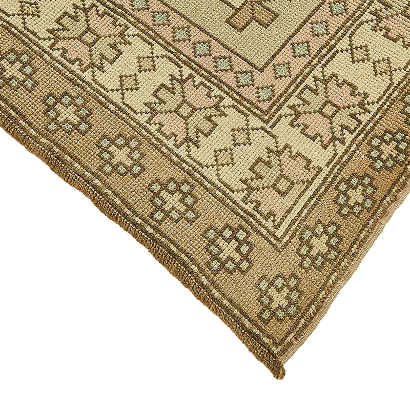 Alfombra Vintage Turca Anudada a Mano - 134 cm x 237 cm - K0091011
