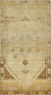 Vintage Turkish Hand-Knotted Rug - 120 cm x 217 cm