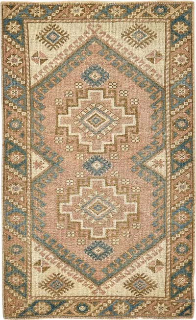 El Dokuma Vintage Halı - 65 cm x 110 cm