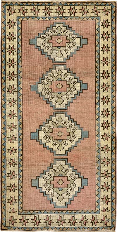 El Dokuma Vintage Halı - 104 cm x 196 cm