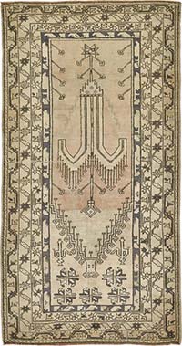 Alfombra Vintage Turca Anudada a Mano - 104 cm x 195 cm