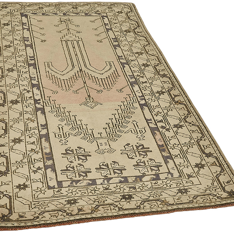Alfombra Vintage Turca Anudada a Mano - 104 cm x 195 cm - K0091027