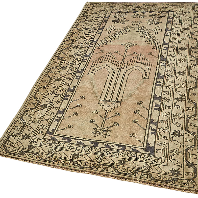 Alfombra Vintage Turca Anudada a Mano - 104 cm x 195 cm - K0091027