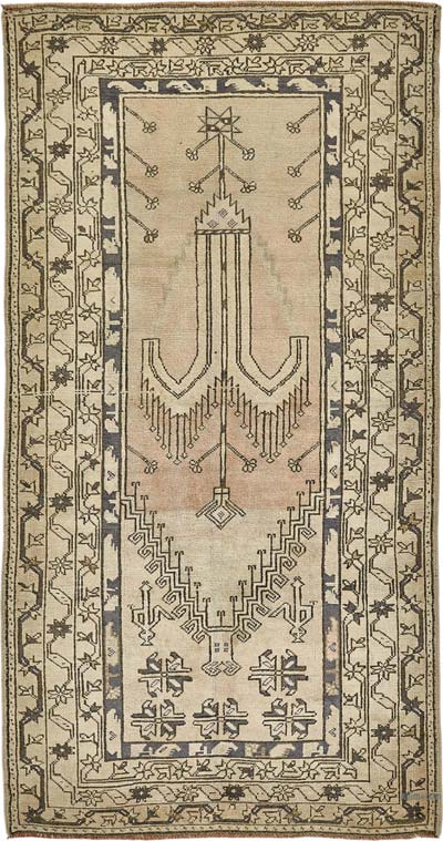 Vintage Turkish Hand-Knotted Rug - 3' 5" x 6' 5" (41" x 77")