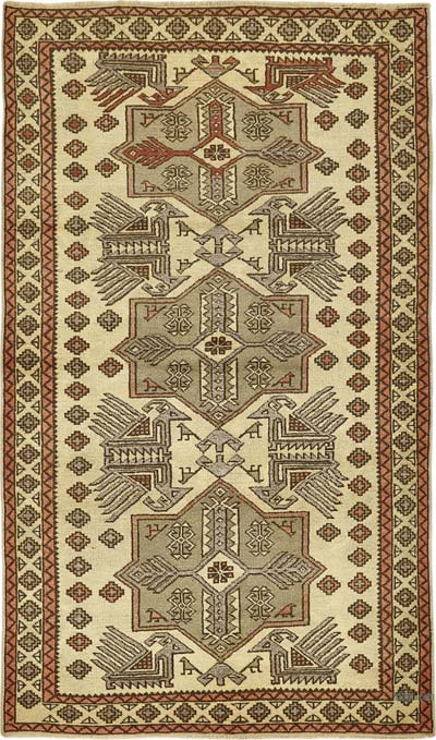Vintage Turkish Hand-Knotted Rug - 3' 5" x 5' 9" (41" x 69")