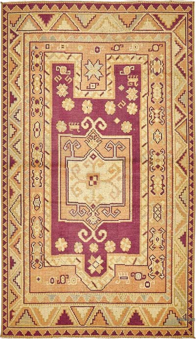 El Dokuma Vintage Halı - 90 cm x 154 cm