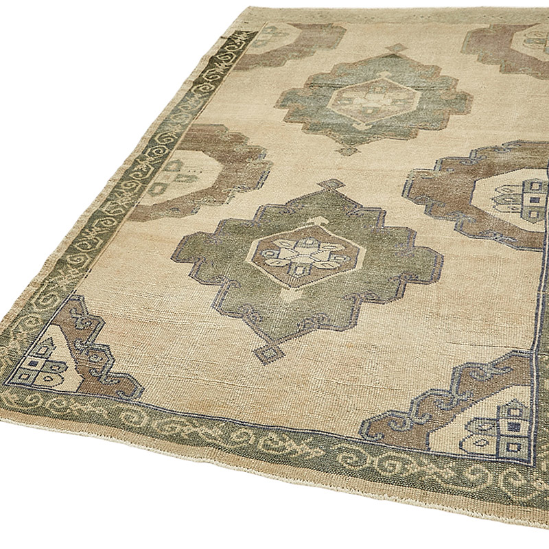 Alfombra Vintage Turca Anudada a Mano - 137 cm x 212 cm - K0091039