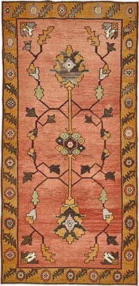 Alfombra Vintage Turca Anudada a Mano - 100 cm x 205 cm