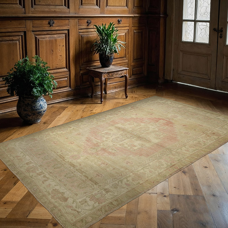 Vintage Turkish Hand-Knotted Rug - 4' 8" x 7' 5" (56" x 89") - K0091043