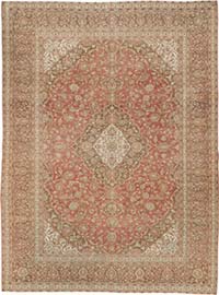Vintage Hand-Knotted Oriental Rug - 9' 7" x 12' 11" (115" x 155")