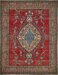 Vintage Hand-Knotted Oriental Rug - 9' 11" x 12' 10" (119" x 154")