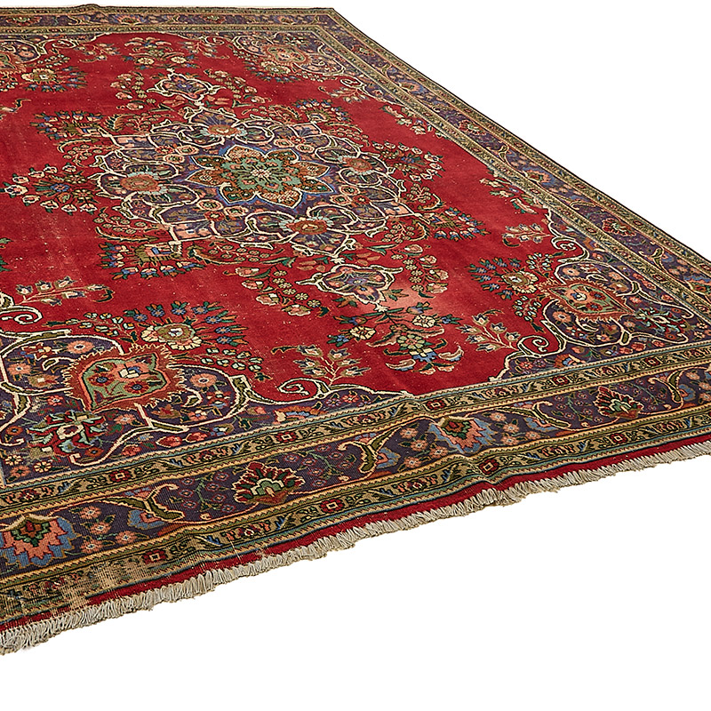 Vintage Hand-Knotted Oriental Rug - 9' 7" x 12' 8" (115" x 152") - K0091132