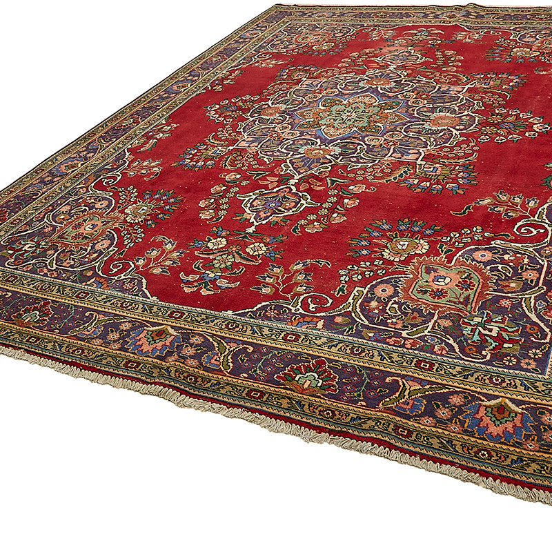 Vintage Hand-Knotted Oriental Rug - 9' 7" x 12' 8" (115" x 152") - K0091132