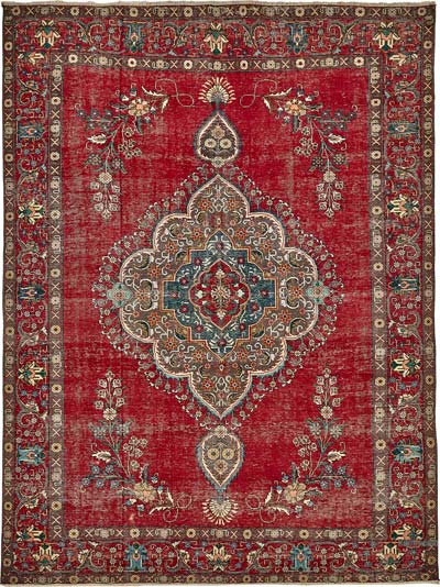 Vintage Hand-Knotted Oriental Rug - 9' 6" x 12' 10" (114" x 154")