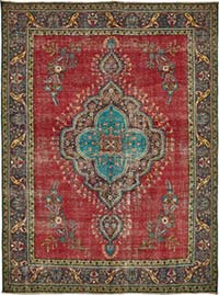 Vintage Hand-Knotted Oriental Rug - 9' 6" x 12' 11" (114" x 155")