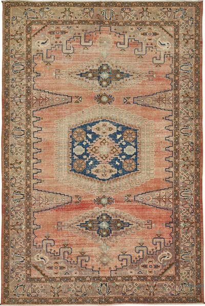Vintage Hand-Knotted Oriental Rug - 7' 3" x 10' 7" (87" x 127")