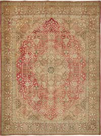 Vintage Hand-Knotted Oriental Rug - 9' 1" x 12' 4" (109" x 148")