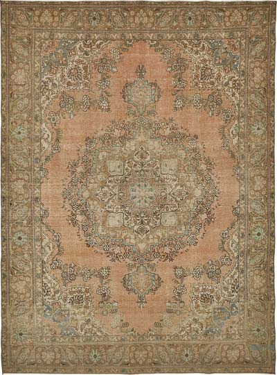Vintage Hand-Knotted Oriental Rug - 9' 4" x 12' 6" (112" x 150")