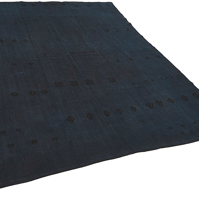 Overdyed Vintage Anatolian Hemp Kilim Rug - 6' 4" x 8' 4" (76" x 100") - K0091215