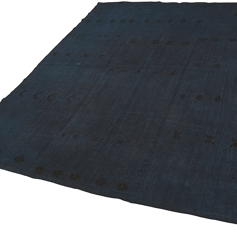 Overdyed Vintage Anatolian Hemp Kilim Rug - 6' 4" x 8' 4" (76" x 100") - K0091215