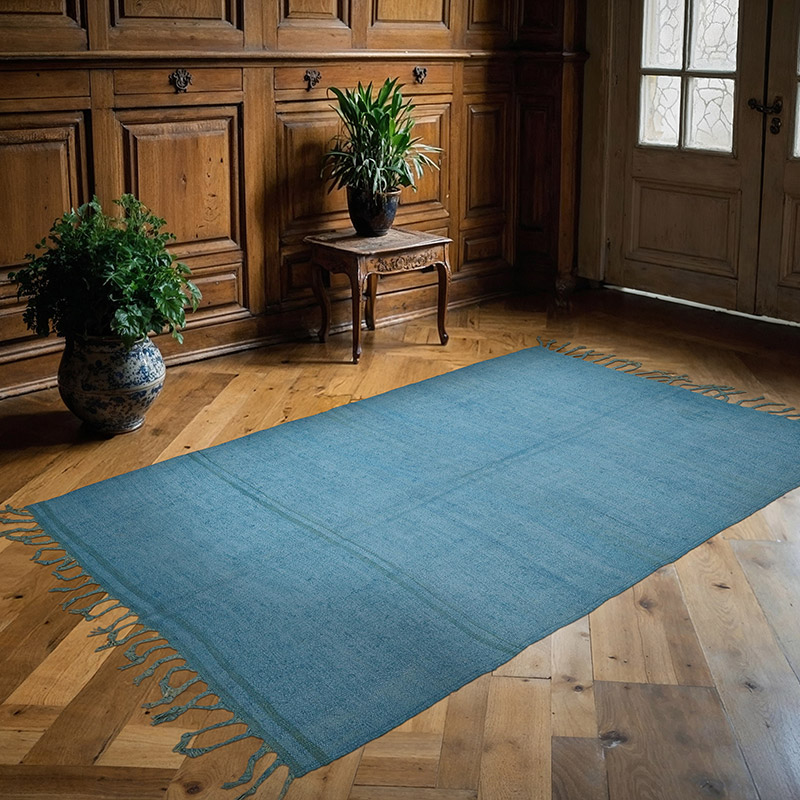 Overdyed Vintage Anatolian Hemp Kilim Rug - 5' 5" x 8' 2" (65" x 98") - K0091219