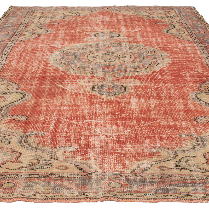 Alfombra Vintage Turca Anudada a Mano - 202 cm x 300 cm - K0091223