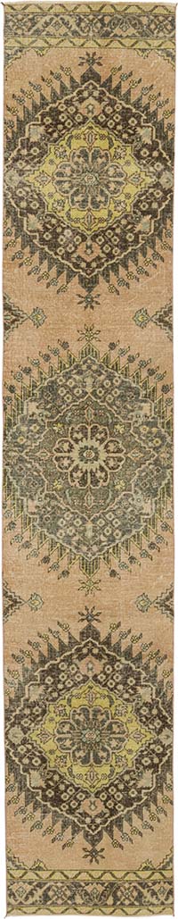 Vintage Turkish Hand-Knotted Runner - 2' 5" x 12' 6" (29" x 150")