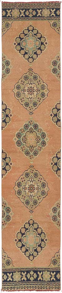 Vintage Turkish Hand-Knotted Runner - 2' 4" x 11' 6" (28" x 138")