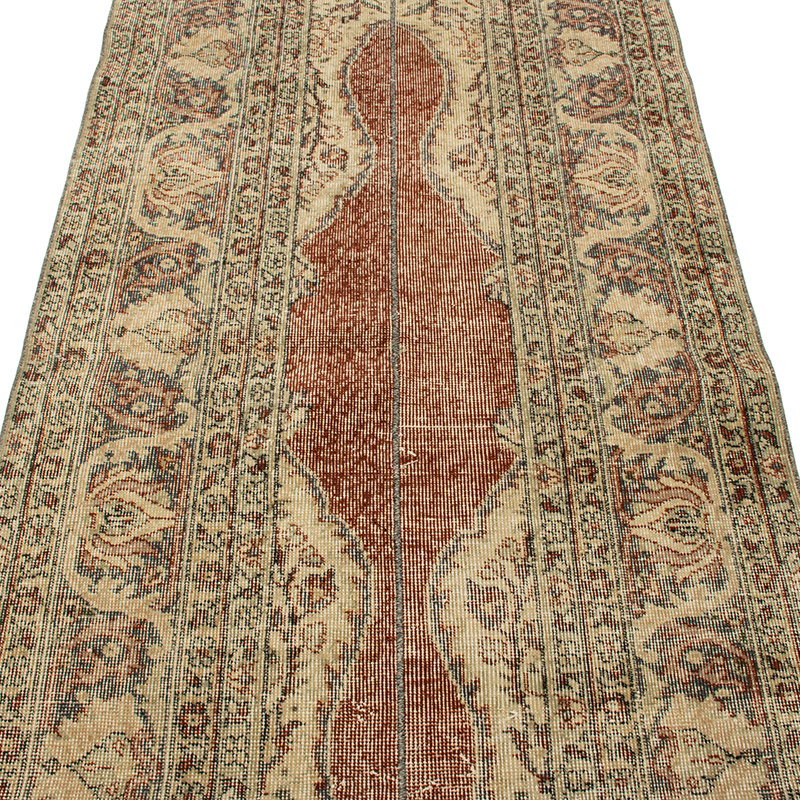 Vintage Turkish Hand-Knotted Runner - 3' 4" x 10' 9" (40" x 129") - K0091233