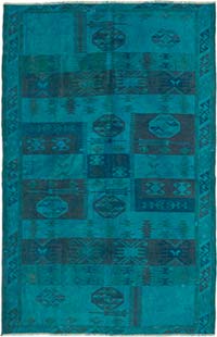 Alfombra Turca Vintage Sobre-teñida - 110 cm x 170 cm