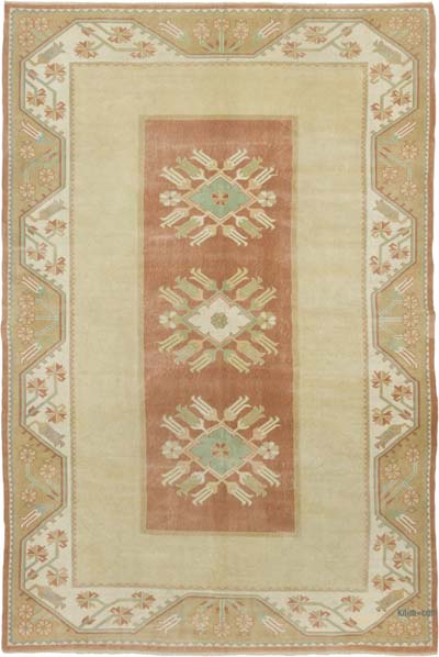 Vintage Turkish Hand-Knotted Rug - 6' 7" x 9' 6" (79" x 114")