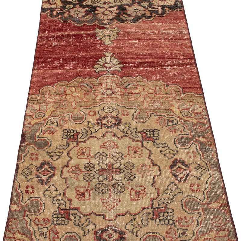 Pasillo Vintage Turco Anudado a Mano - 69 cm x 366 cm - K0091238