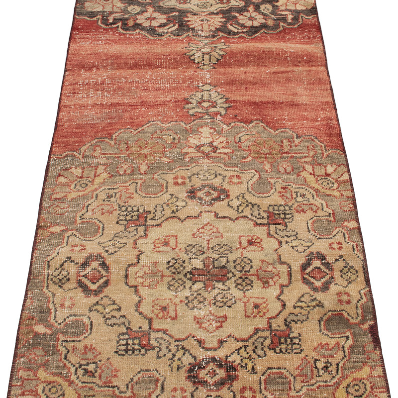 Pasillo Vintage Turco Anudado a Mano - 69 cm x 366 cm - K0091238
