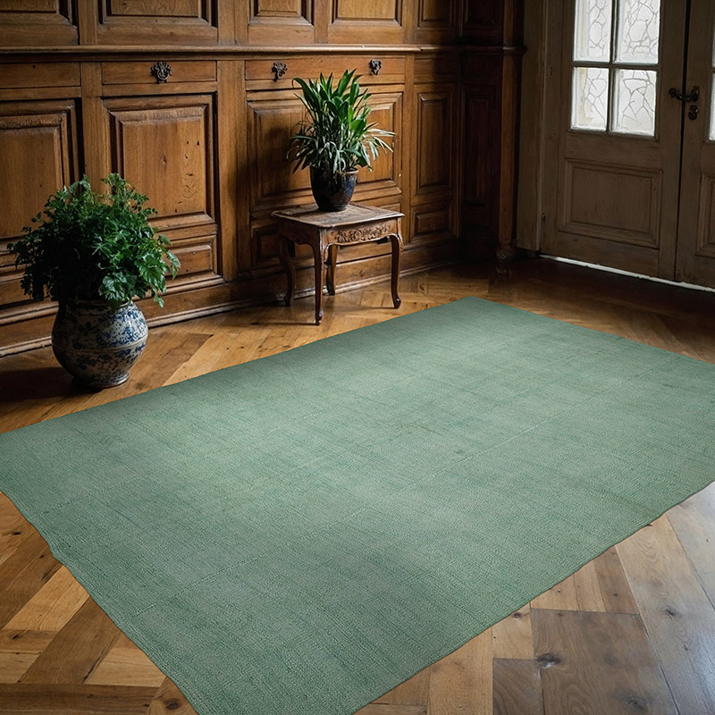 Alfombra Kilim Vintage de Cáñamo de Anatolia Sobreteñida - 170 cm x 250 cm - K0091239