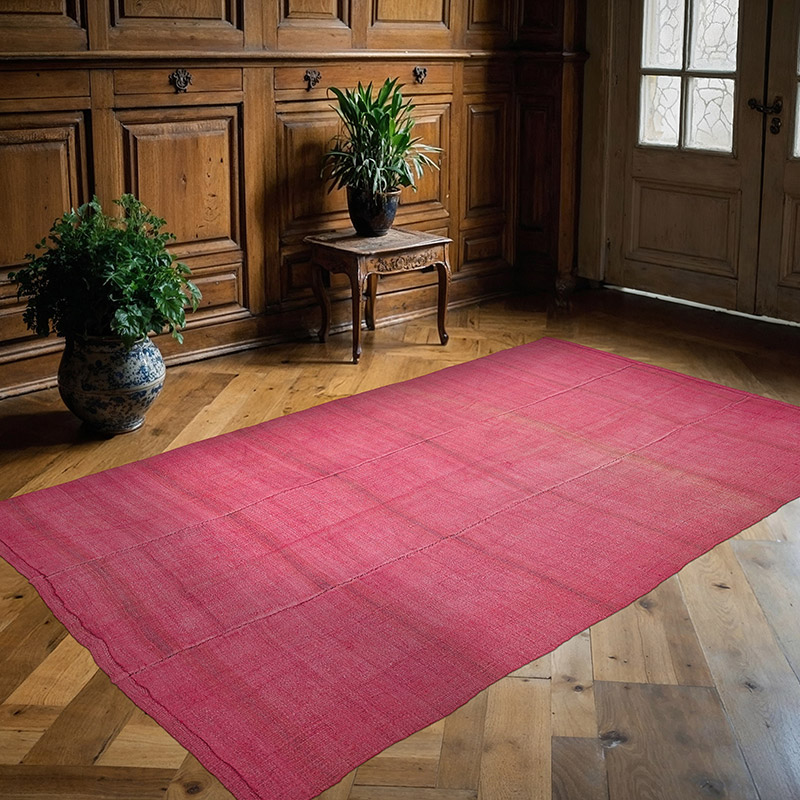 Overdyed Vintage Anatolian Hemp Kilim Rug - 4' 11" x 8' 6" (59" x 102") - K0091240