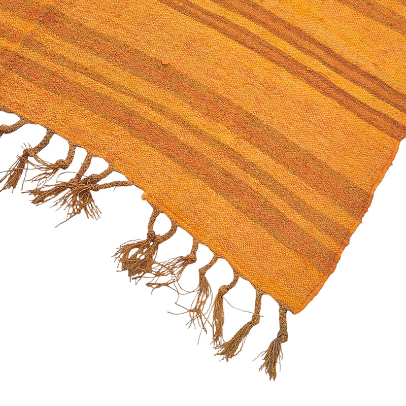 Alfombra Kilim Vintage de Cáñamo de Anatolia Sobreteñida - 135 cm x 220 cm - K0091242