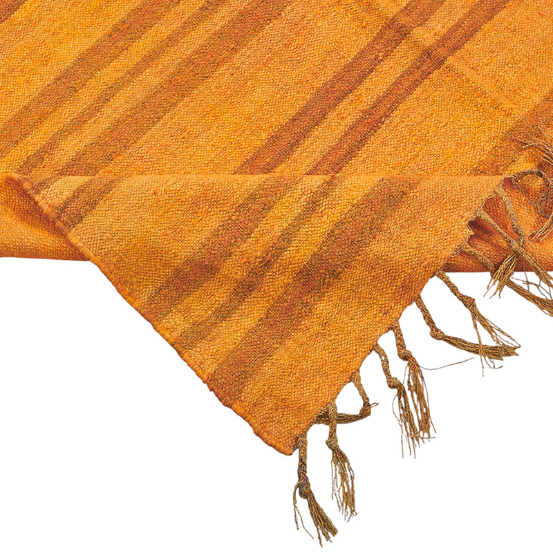 Alfombra Kilim Vintage de Cáñamo de Anatolia Sobreteñida - 135 cm x 220 cm - K0091242