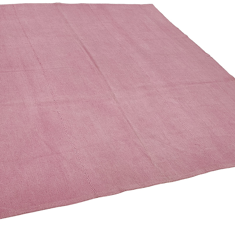Alfombra Kilim Vintage de Cáñamo de Anatolia Sobreteñida - 205 cm x 224 cm - K0091255