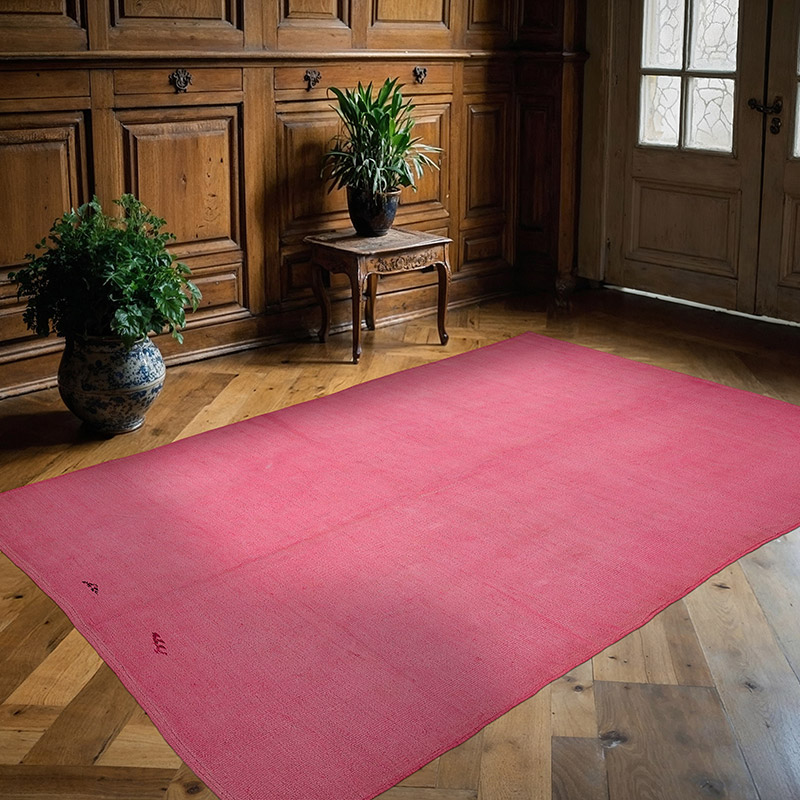 Overdyed Vintage Anatolian Hemp Kilim Rug - 5' 5" x 8' 3" (65" x 99") - K0091258