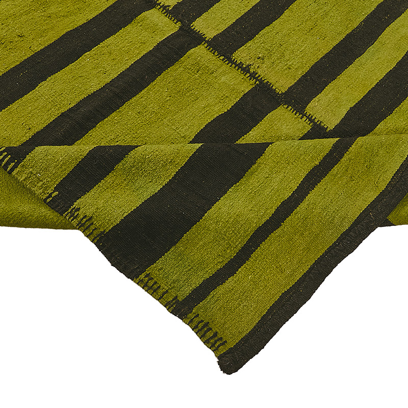 Alfombra Kilim Vintage de Cáñamo de Anatolia Sobreteñida - 161 cm x 304 cm - K0091264